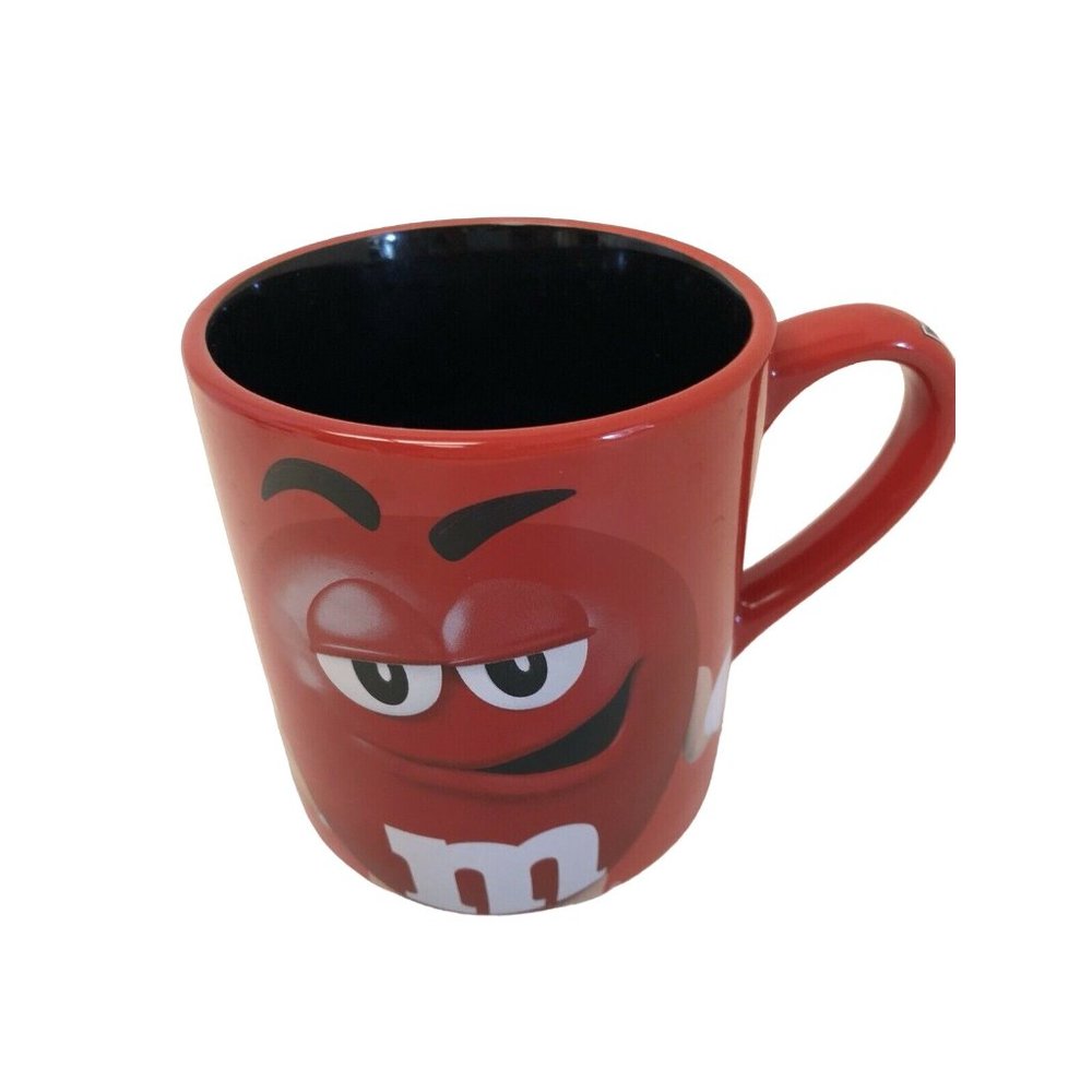 M & M Mug Cup‎ 4 Inches Not Microwaveable Red 12 Ounce